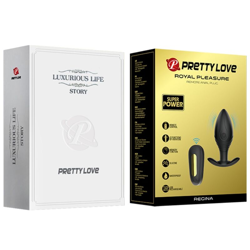 PRETTY LOVE - REGINA PLUG ANAL VIBRADOR RECARGABLE NEGRO - Imagen 2