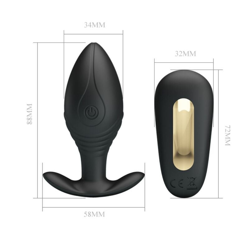 PRETTY LOVE - REGINA PLUG ANAL VIBRADOR RECARGABLE NEGRO - Imagen 5