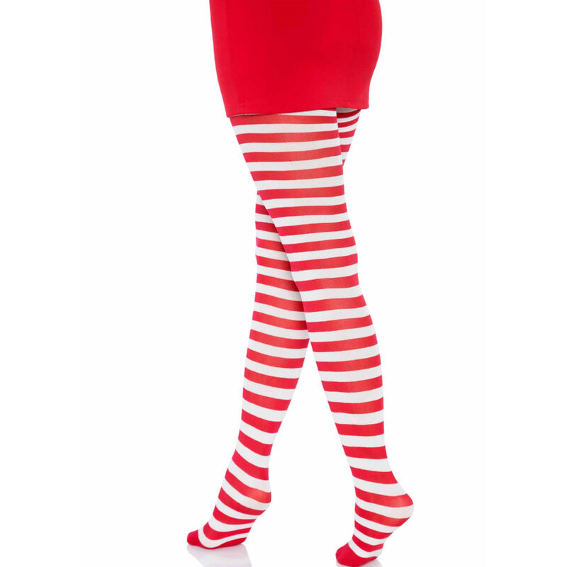 LEG AVENUE - MEDIAS DE RAYAS BLANCO/ROJO - Imagen 2