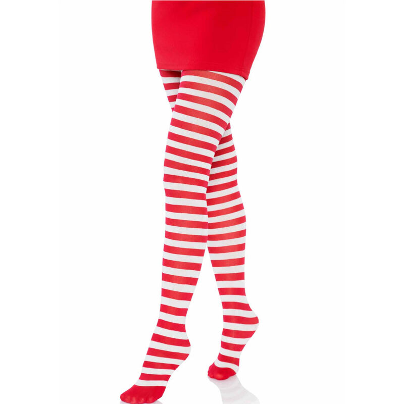 LEG AVENUE - MEDIAS DE RAYAS BLANCO/ROJO - Imagen 3