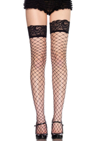 LEG AVENUE - MEDIAS DE RED & ENCAJE NEGRO