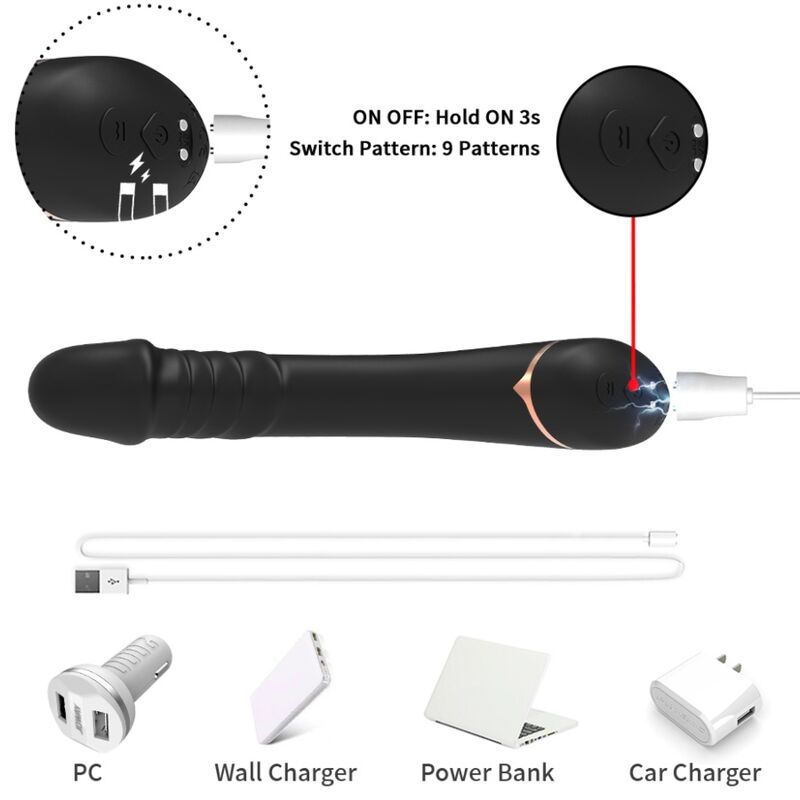 ARMONY - DILDO VIBRADOR SILICONA NEGRO - Imagen 3