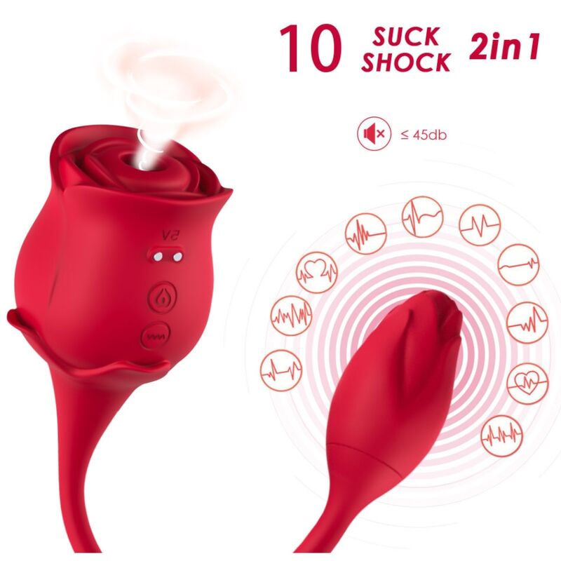 ARMONY - ROSA SUCCIONADOR DE CLÍTORIS & VIBRADOR 10 MODOS ROJO - Imagen 4