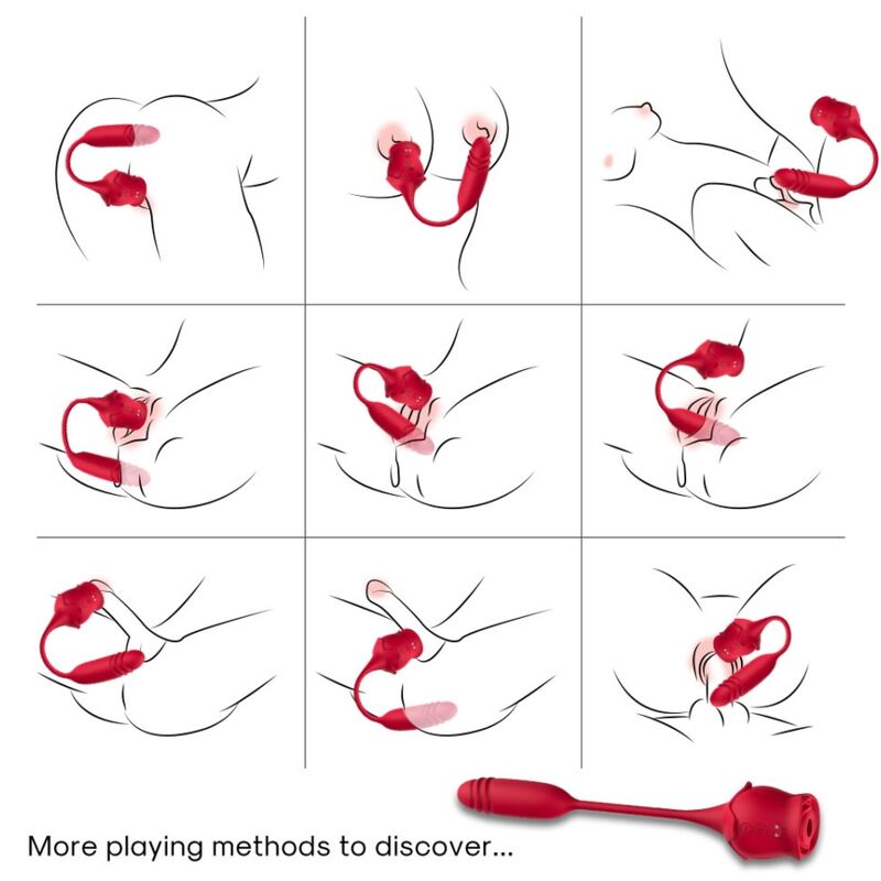 ARMONY - ROSEKNIGTH SUCCIONADOR CLÍTORIS & VIBRADOR ROJO - Imagen 5