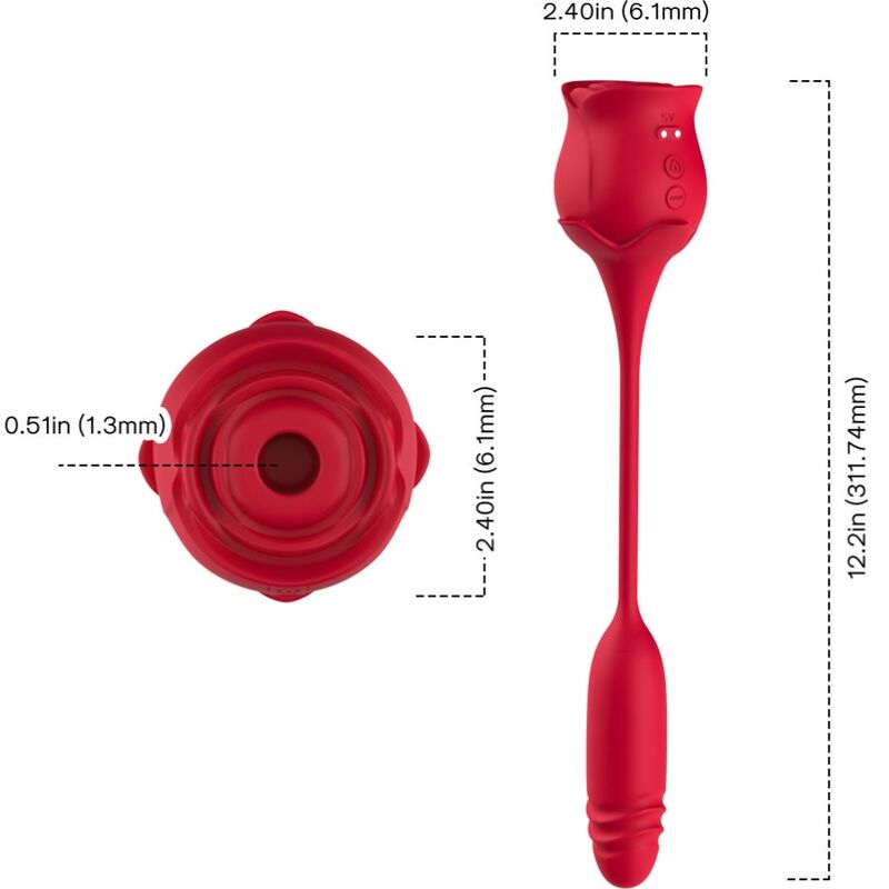 ARMONY - ROSEKNIGTH SUCCIONADOR CLÍTORIS & VIBRADOR ROJO - Imagen 4