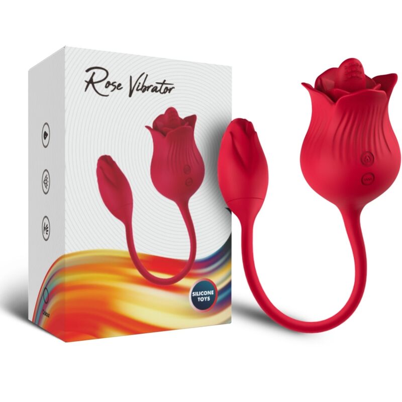 ARMONY - ROSA VIBRADOR ESTIMULADOR CLÍTORIS CON COLA 10 MODOS ROJO - Imagen 3