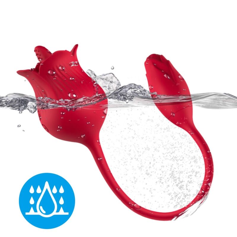 ARMONY - ROSA VIBRADOR ESTIMULADOR CLÍTORIS CON COLA 10 MODOS ROJO - Imagen 4