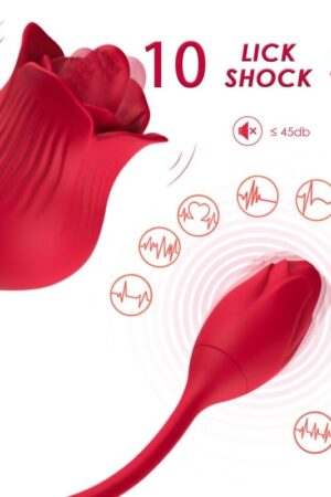 ARMONY - ROSA VIBRADOR ESTIMULADOR CLÍTORIS CON COLA 10 MODOS ROJO