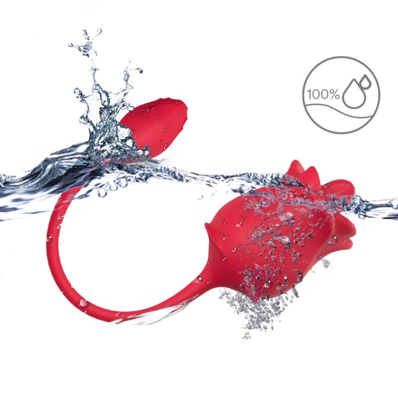 ARMONY - ROSA 2 EN 1 ESTIMULADOR SUCCIONADOR & VIBRADOR 10 MODOS CON COLA ROJO - Imagen 3