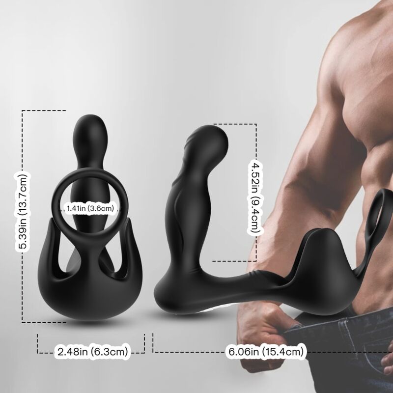 ARMONY - SURROUND VIBRADOR ANAL & ESTIMULADOR TESTÍCULOS & ANILLO CONTROL REMOTO NEGRO - Imagen 2