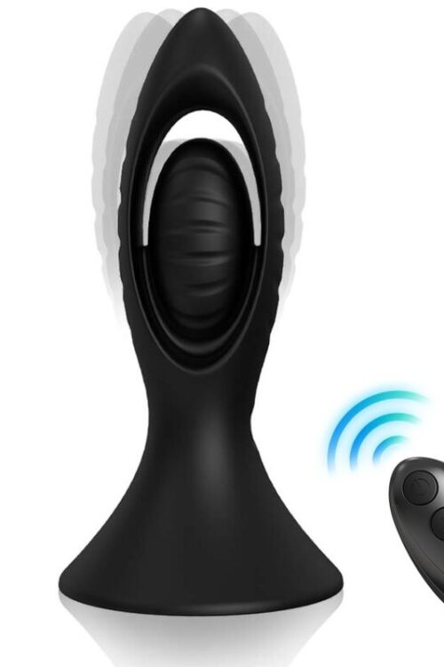 ARMONY – VIBRADOR & PLUG ANAL SILICONA NEGRO