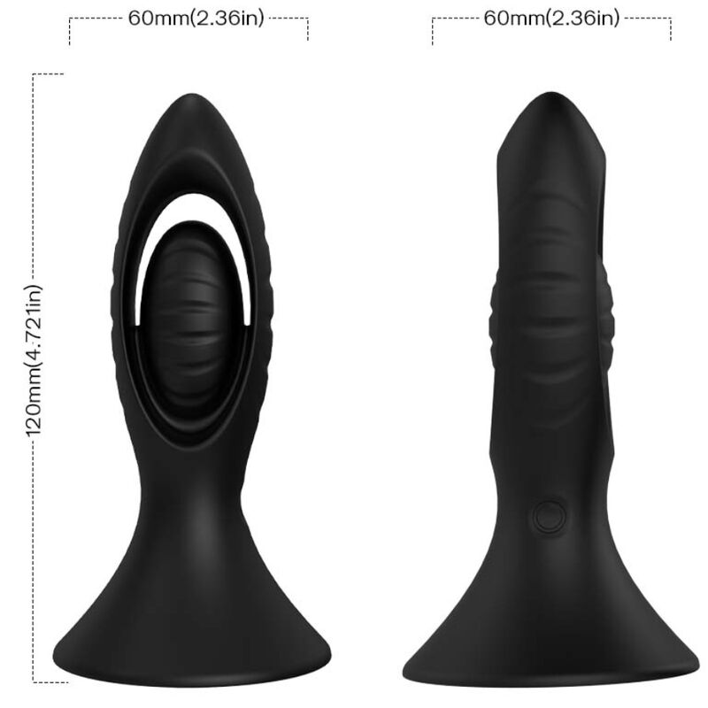 ARMONY - VIBRADOR & PLUG ANAL SILICONA NEGRO - Imagen 5