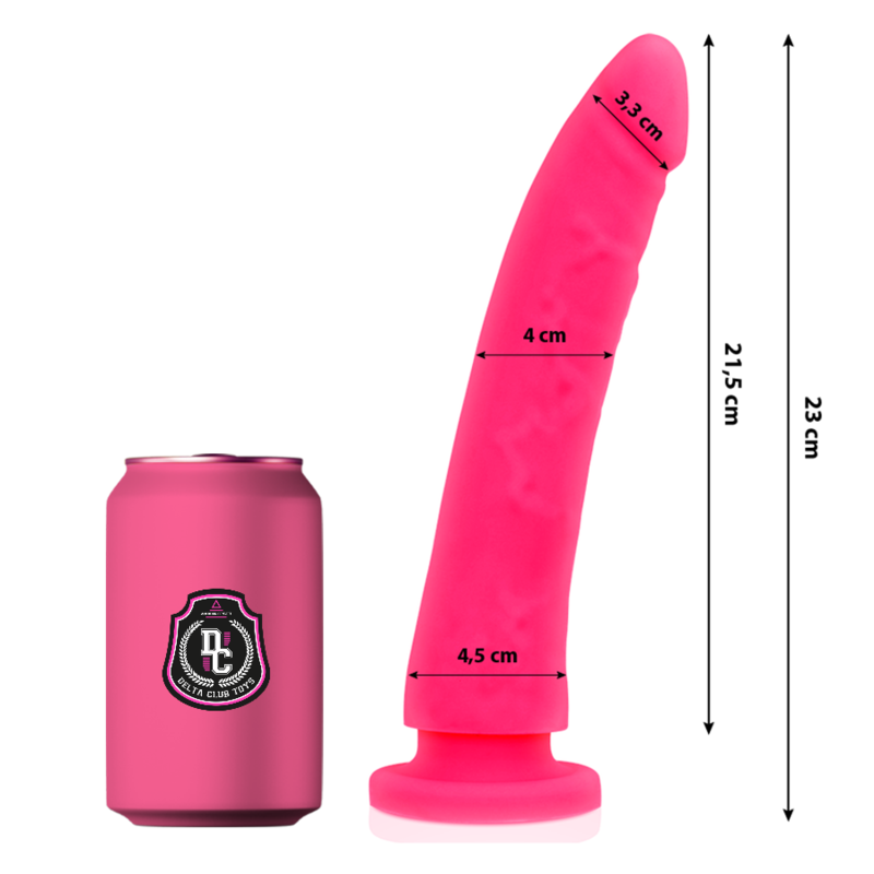 DELTA CLUB – DILDO REALISTA ROSA SILICONA MEDICA 23 CM -O- 4.5 CM