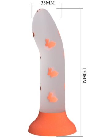 PRETTY LOVE - MAGICAL NIGHTFALL DILDO SIN VIBRACIÓN LUMINOSO NARANJA