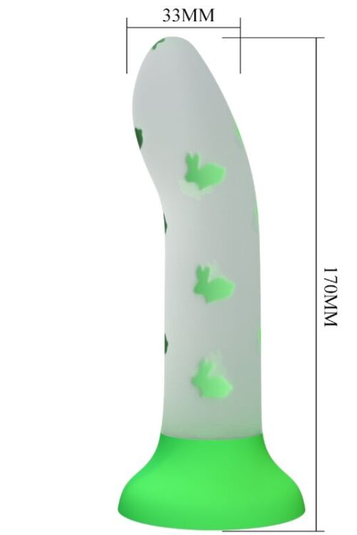 PRETTY LOVE – MAGICAL NIGHTFALL DILDO SIN VIBRACIÓN LUMINOSO VERDE