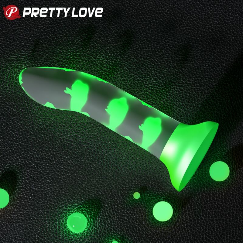 PRETTY LOVE - MAGICAL NIGHTFALL DILDO SIN VIBRACIÓN LUMINOSO VERDE - Imagen 2