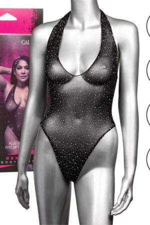 CALEXOTICS - RADIANCE BODY CON ESCOTE EN V PROFUNDO PEDRERÍA TALLA GRANDE