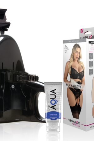 FLESHLIGHT - MIA MALKOVA VAGINA LVL UP + UNIVERSAL LAUNCH + LUBRICANTE AQUA QUALITY 50 ML