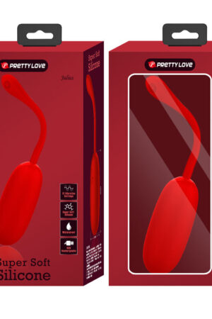 PRETTY LOVE - JULIUS HUEVO VIBRADOR IMPERMEBLE & RECARGABLE ROJO
