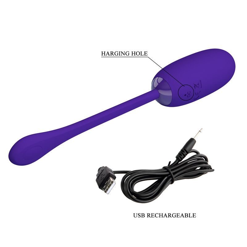 PRETTY LOVE - JULIUS HUEVO VIBRADOR IMPERMEBLE & RECARGABLE LILA - Imagen 2