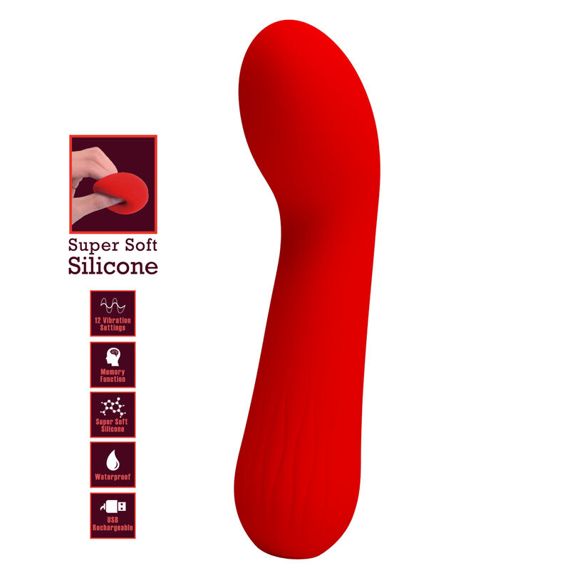 PRETTY LOVE - FAUN VIBRADOR RECARGABLE ROJO - Imagen 6