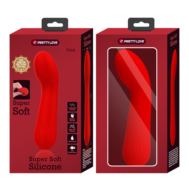 PRETTY LOVE - FAUN VIBRADOR RECARGABLE ROJO - Imagen 4