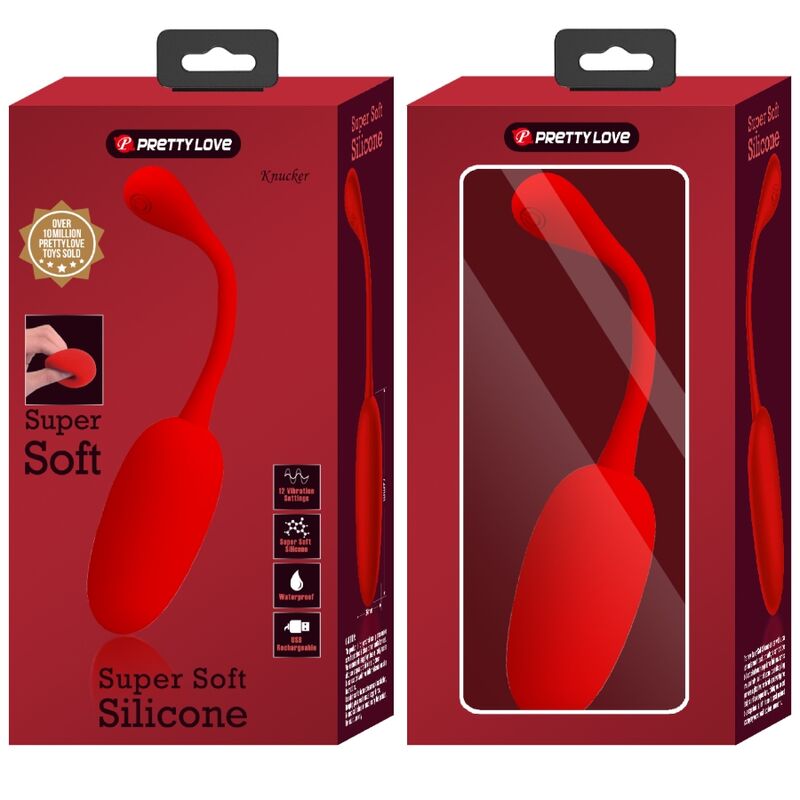PRETTY LOVE – KNUCKER HUEVO VIBRADOR RECARGABLE ROJO