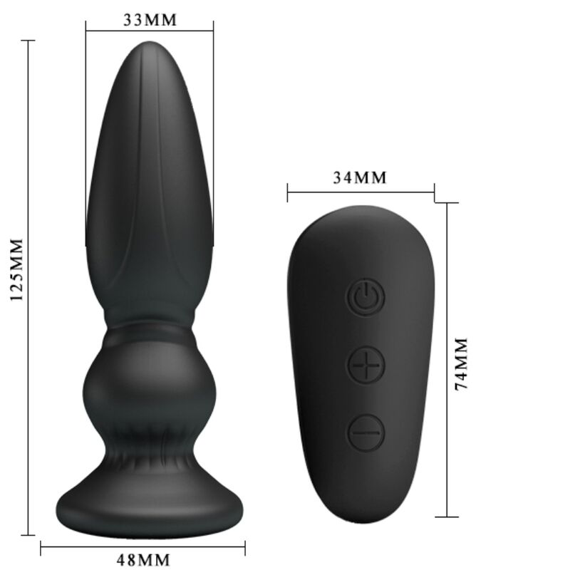 MR PLAY - VIBRADOR POTENTE CONTROL REMOTO ANAL PLUG NEGRO - Imagen 8