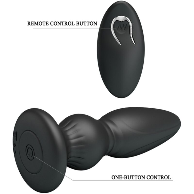 MR PLAY - VIBRADOR POTENTE CONTROL REMOTO ANAL PLUG NEGRO - Imagen 2