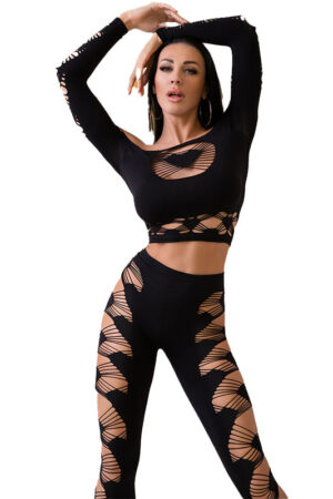 CHILIROSE - CR 4436 TOP & LEGGINS NEGRO S/L