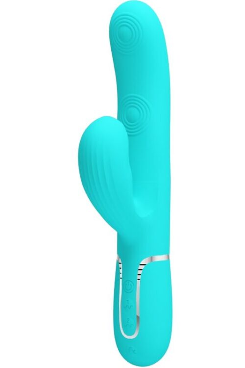 PRETTY LOVE – PERLITA VIBRADOR PUNTO G 3 EN 1 MULTIFUNCIÓN VERDE AGUA