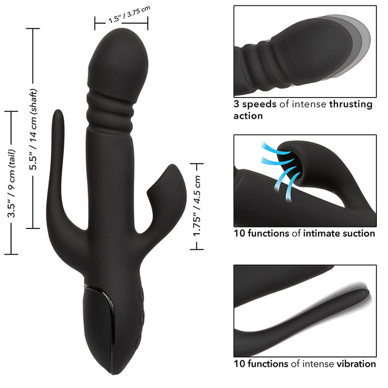 CALEXOTICS - VIBRADOR TRIPLE EUPHORIA NEGRO - Imagen 8