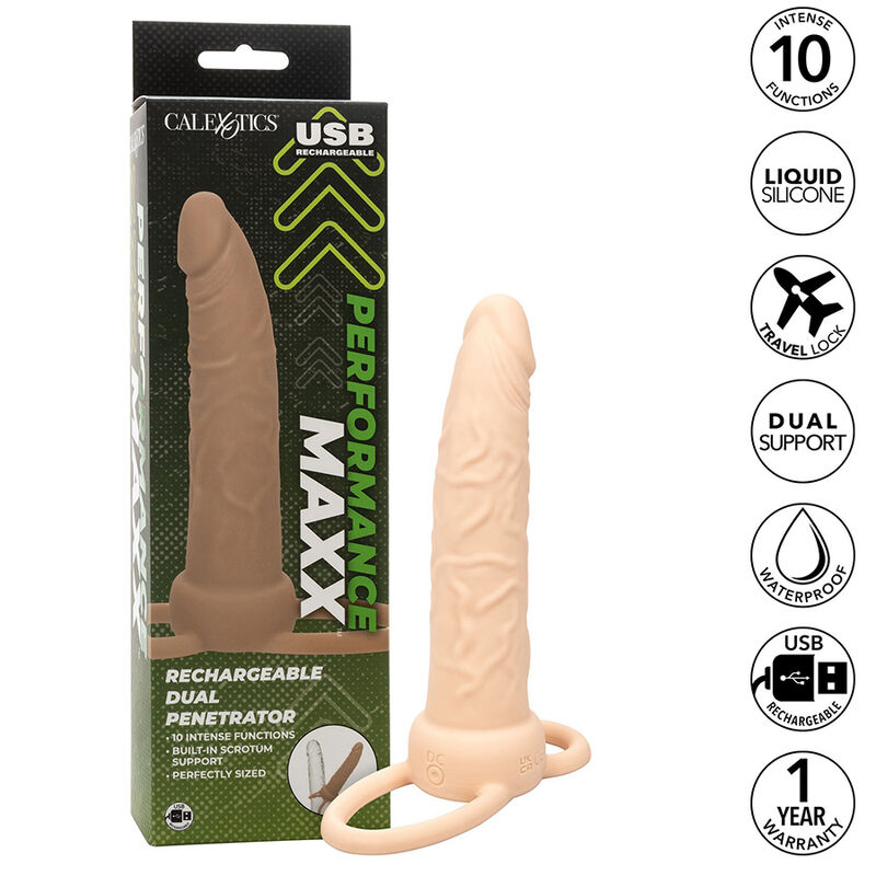 CALEXOTICS - PERFORMANCE MAXX DOBLE PENETRADOR RECARGABLE PIEL CLARO - Imagen 11