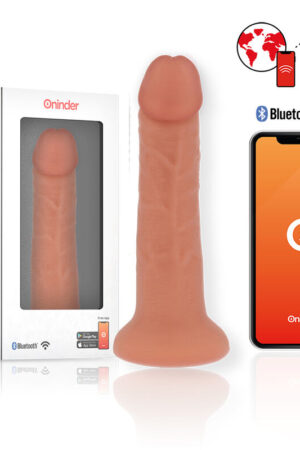 ONINDER - LARGE BOGOTÁ DILDO VIBRADOR 9 VELOCIDADES NATURAL 22 CM -O- 4.5 CM - APP GRATUITA