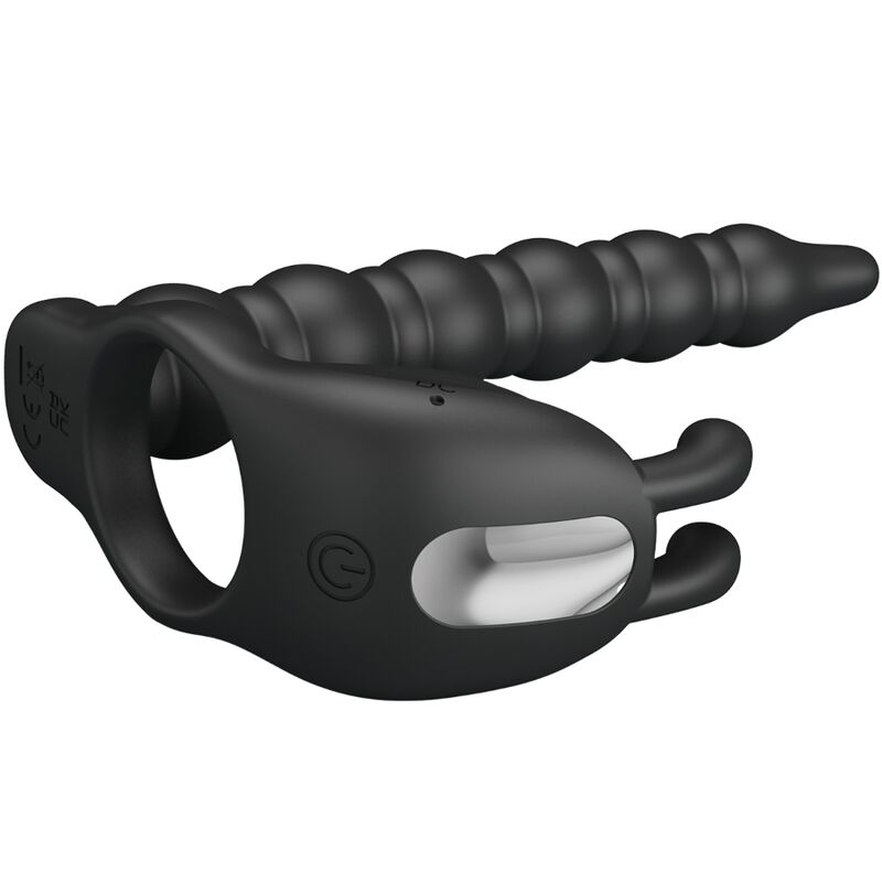 PRETTY LOVE - BLACKNEY ANILLO PENE CON PLUG VIBRADOR NEGRO - Imagen 2