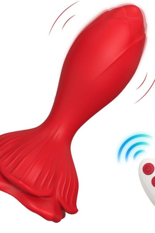 ARMONY – ROSA VIBRADOR & PLUG ANAL PEQUEÑO CONTROL REMOTO ROJO