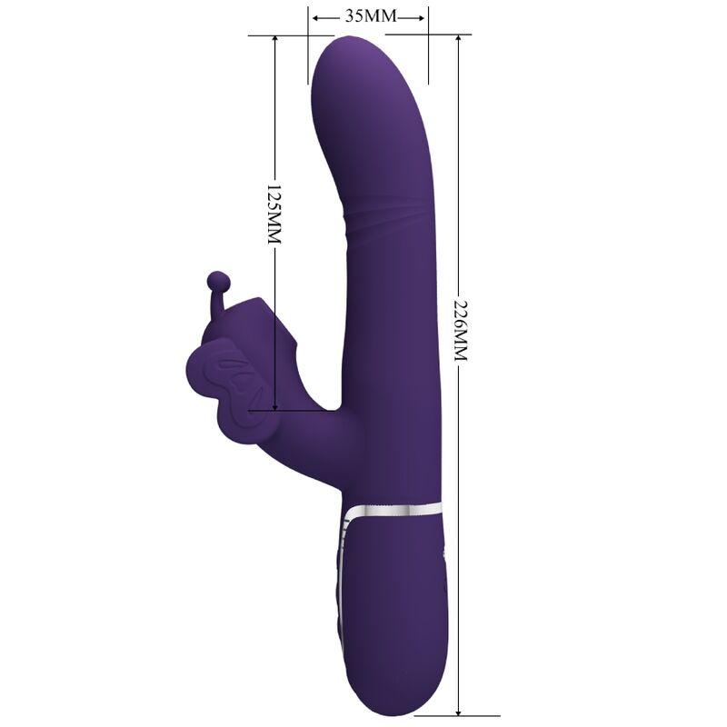 PRETTY LOVE - VIBRADOR RABBIT MULTIFUNCIÓN 4 EN 1 MARIPOSA MORADO - Imagen 11