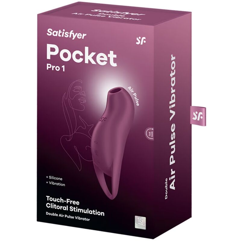 SATISFYER - POCKET PRO 1 ESTIMULADOR CLÍTORIS GRANATE - Imagen 3