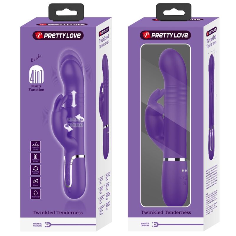 PRETTY LOVE - COALE VIBRADOR RABBIT 4 EN 1 MORADO - Imagen 2