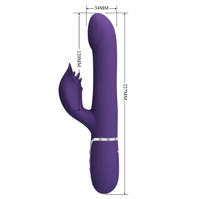 PRETTY LOVE - ZALIN VIBRADOR RABBIT PERLAS 4 EN 1 MORADO - Imagen 5