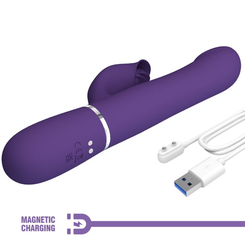 PRETTY LOVE - ZALIN VIBRADOR RABBIT PERLAS 4 EN 1 MORADO - Imagen 3