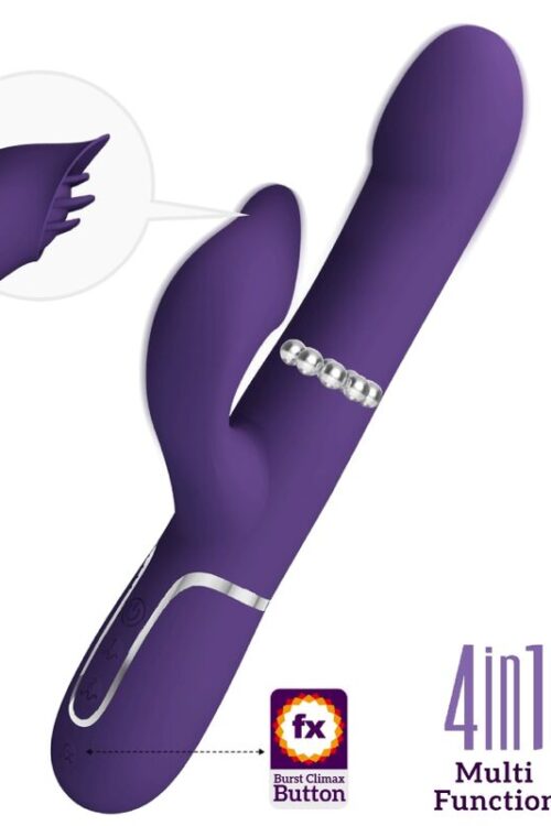 PRETTY LOVE – ZALIN VIBRADOR RABBIT PERLAS 4 EN 1 MORADO