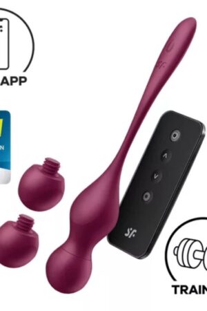 SATISFYER - LOVE BIRDS VARY BOLAS VIBRADORES APP GRATUITA ROJO VINO