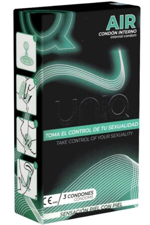 UNIQ - AIR PRESERVATIVO FEMENINO SIN LATEX 3 UNIDADES