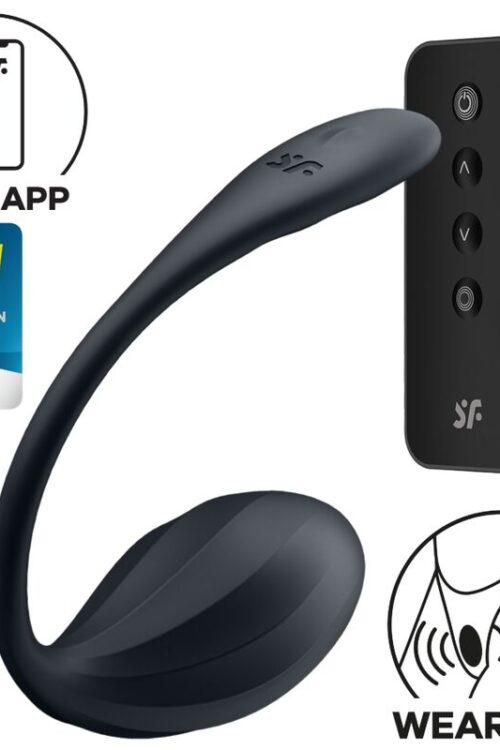 SATISFYER – RIBBED PETAL ESTIMULADOR PUNTO G CONTROL REMOTO NEGRO APP GRATUITA