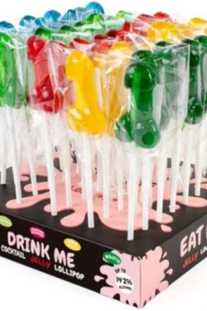 SECRETPLAY - EXPOSITOR SURTIDO PIRULETAS PENE CON ALCOHOL 40 UNIDADES