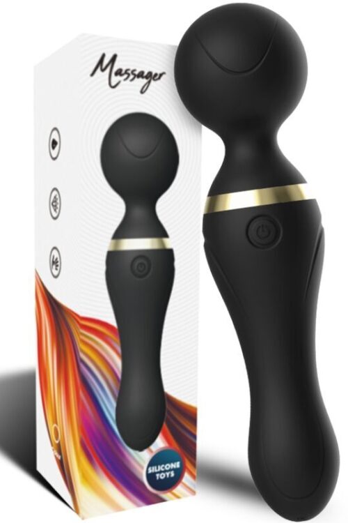 ARMONY – FREEZA MASAJEADOR & VIBRADOR CABEZA FLEXIBLE NEGRO