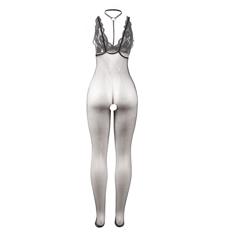 SUBBLIME - 951993 BODYSTOCKING CROTCHLESS DE REJILLA TRANSPARENTE NEGRO TALLA ÚNICA - Imagen 6