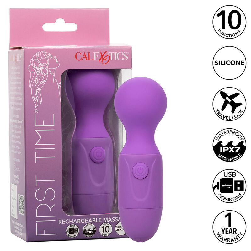 CALEXOTICS - FIRST TIME MASAJEADOR RECARGABLE 10 VIBRACIONES VIOLETA - Imagen 9