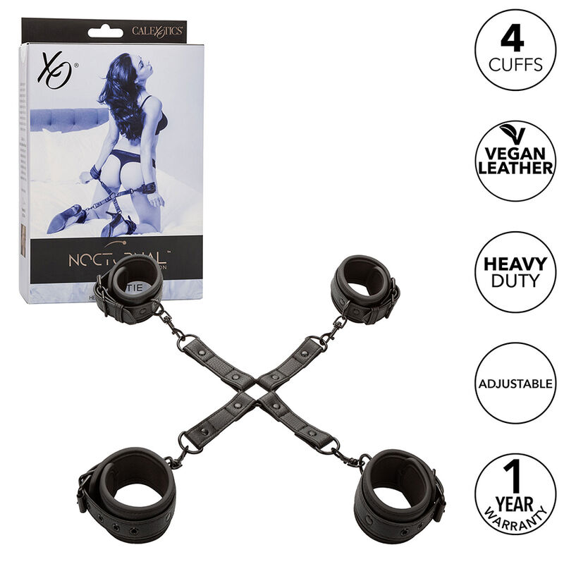 CALEXOTICS - NOCTURNAL CONECTOR HOG TIE CUERO AJUSTABLE NEGRO - Imagen 7